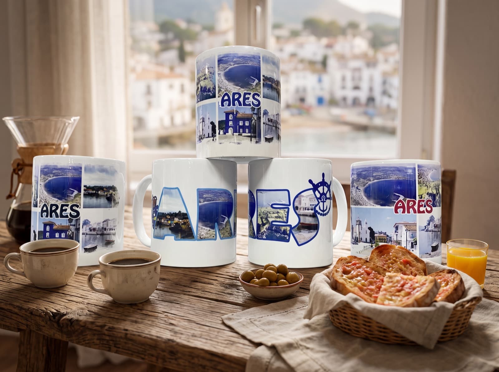 Composición de tazas personalizadas fabricadas por PhotoOriginalGifts