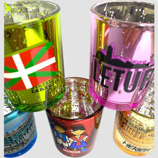 VASO CHUPITO CRISTAL METALIZADO COLORES 8CL