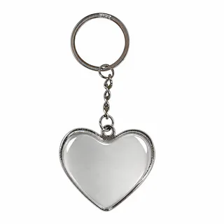 LLAVERO METAL FORMA CORAZÓN GRAB. 1 CARA