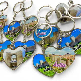LLAVERO METAL FORMA CORAZÓN GRAB. 1 CARA