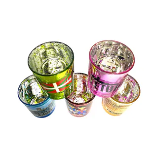 VASO CHUPITO CRISTAL METALIZADO COLORES 8CL