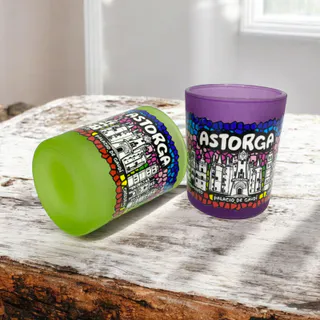 VASO CHUPITO ESMERILADO COLORES 8CL