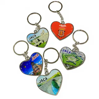 LLAVERO METAL FORMA CORAZÓN GRAB. 1 CARA