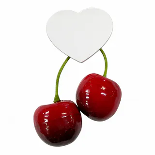 IMÁN CEREZA DOBLE CON CORAZÓN