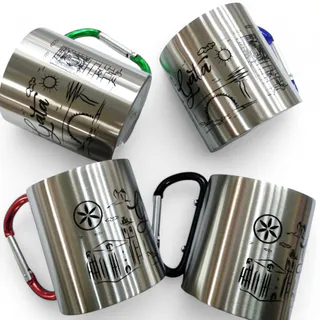 TAZA METAL CON ASA MOSQUETÓN