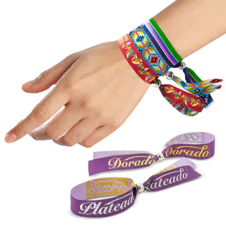PULSERA DE TELA BORDADA