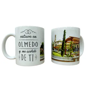 TAZA CERÁMICA BLANCA GRAB. A COLOR 350 ML