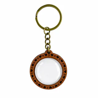 LLAVERO LABRADO MADERA Y CRISTAL