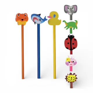 LÁPIZ INFANTIL CON GOMA ANIMALES