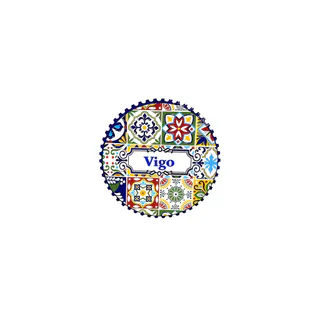 IMÁN CERÁMICA ESTAMPADO VINTAGE CON RELIEVE REDOND