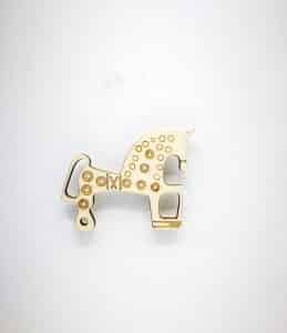 Imán de madera pirograbado con caballo de Soria