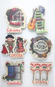Imán de madera a todo color de Córdoba