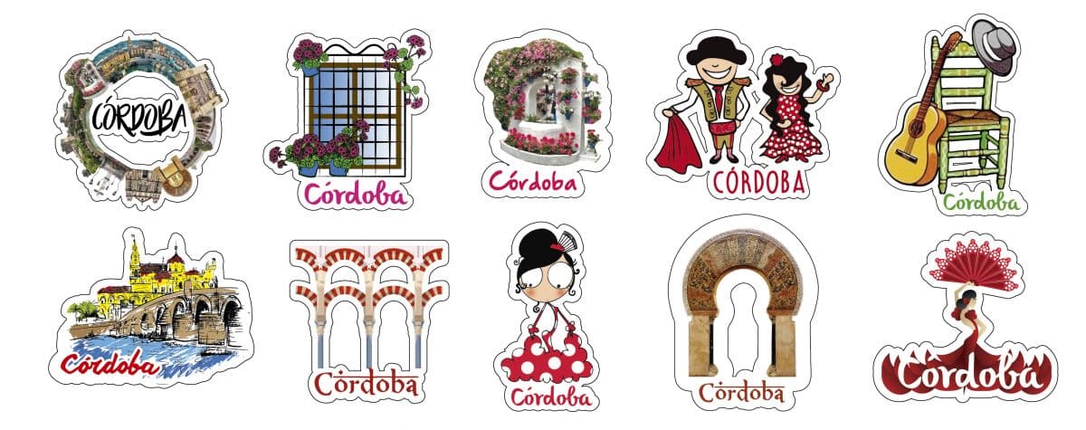 Imán de madera a todo color de Córdoba