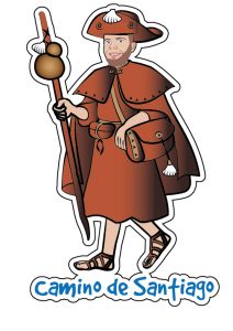 Camiseta técnica blanca con impresión a todo color (camino de santiago)