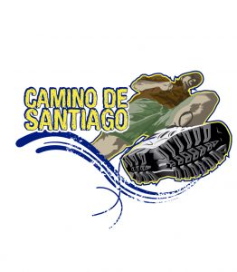 Camiseta técnica blanca con impresión a todo color camino de santiago