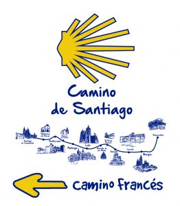 Camiseta técnica blanca con impresión a todo color camino de santiago