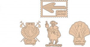 IMÁN DE MADERA PIROGRABADO DEL CAMINO DE SANTIAGO